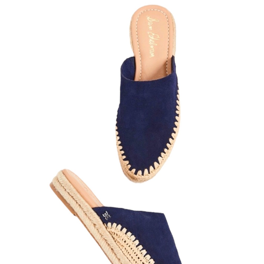 Sam Edelman Austin Navy Suede Espadrille Size 7.5 - Picture 4 of 6